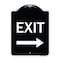 Signmission Designer Series-Exit W/ Right Arrow, Black & White Heavy-Gauge Aluminum, 24" H, 18" L, BW-1824-9842 A-DES-BW-1824-9842 - alternate 1